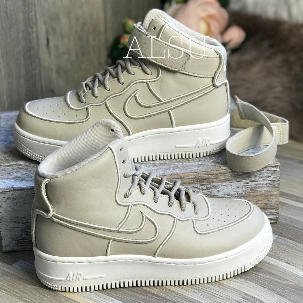 NWT Nike AF1 Upstep HI SI Oatmeal W AUTHENTIC - Picture 7 of 8